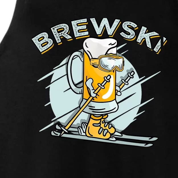 Brewski - Skiing Beer for Winter Sport Ladies Tri-Blend Wicking Tank