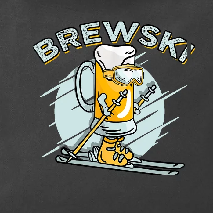 Brewski - Skiing Beer for Winter Sport Zip Tote Bag