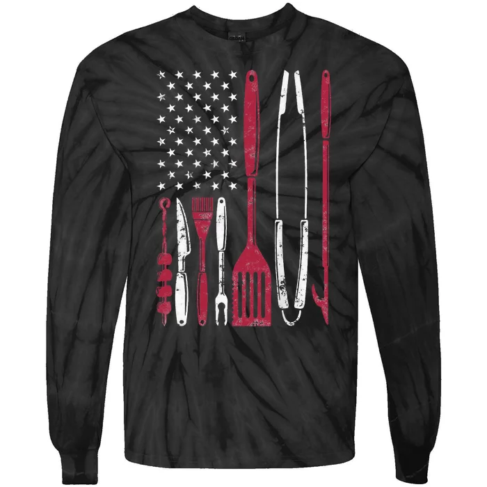 BBQ Smoker Barbecue Chef Smoking Tie-Dye Long Sleeve Shirt