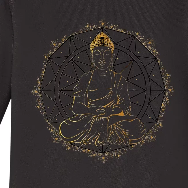 Buddha Statue Buddhist Buddhism Zen Yoga Meditation Guatama Baby Long Sleeve Bodysuit