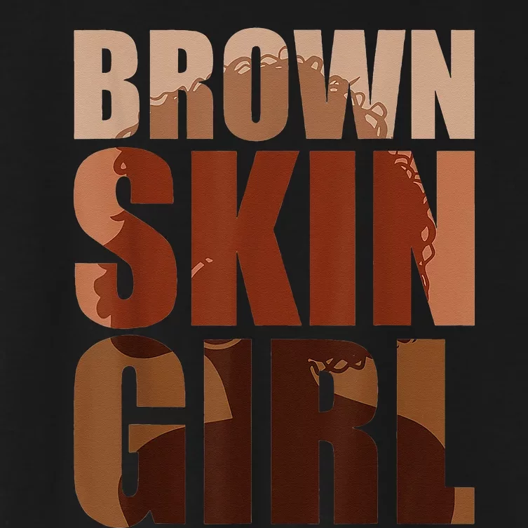 Brown Skin Black Melanin Queen Magic Juneteenth Women's Crop Top Tee