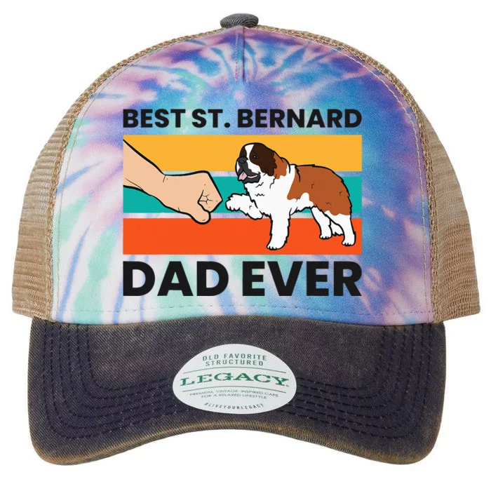 Best Saint Bernard Dad Ever Funny St. Bernard Legacy Tie Dye Trucker Hat