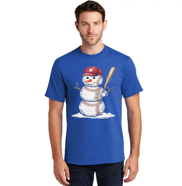 Baseball Snow Balls Snow Christmas Xmas Gift Tall T-Shirt