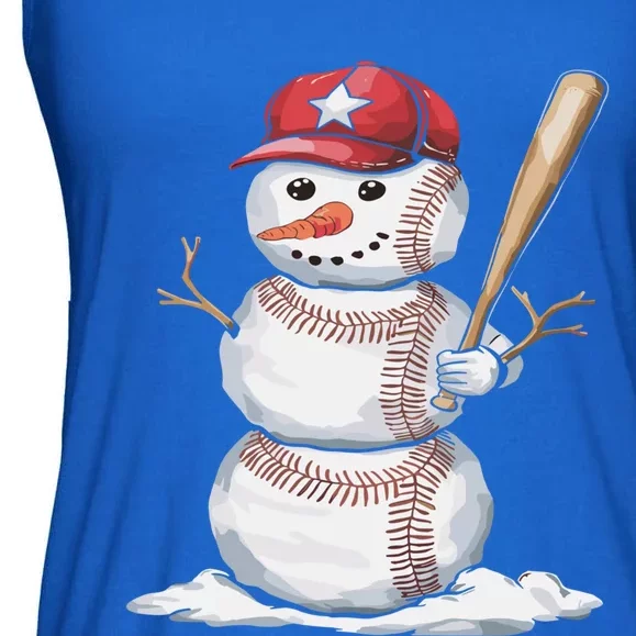 Baseball Snow Balls Snow Christmas Xmas Gift Ladies Essential Flowy Tank