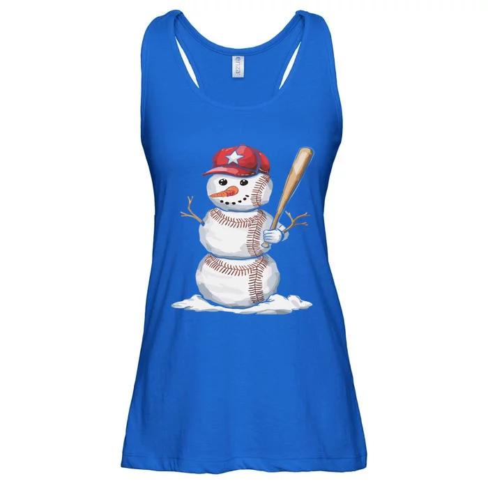 Baseball Snow Balls Snow Christmas Xmas Gift Ladies Essential Flowy Tank