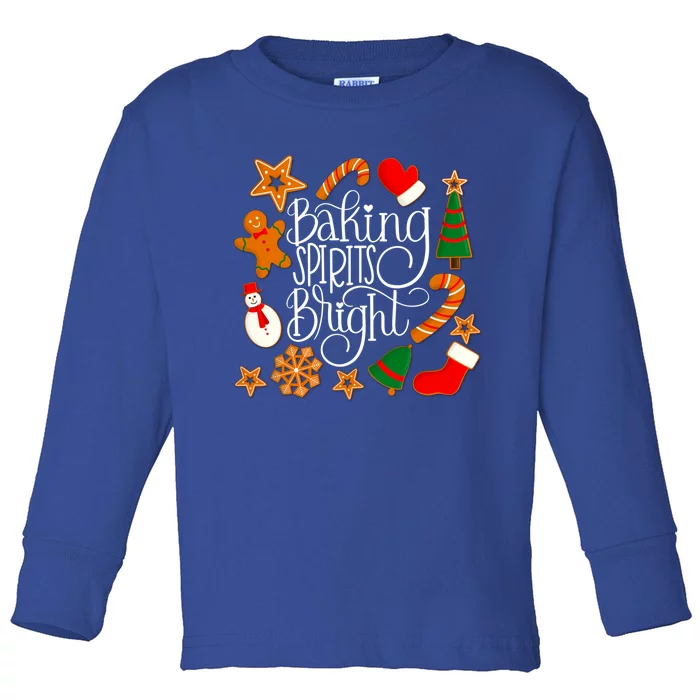 Baking Spirits Bright Gingerbread Christmas Cookies (Dark) Gift Toddler Long Sleeve Shirt