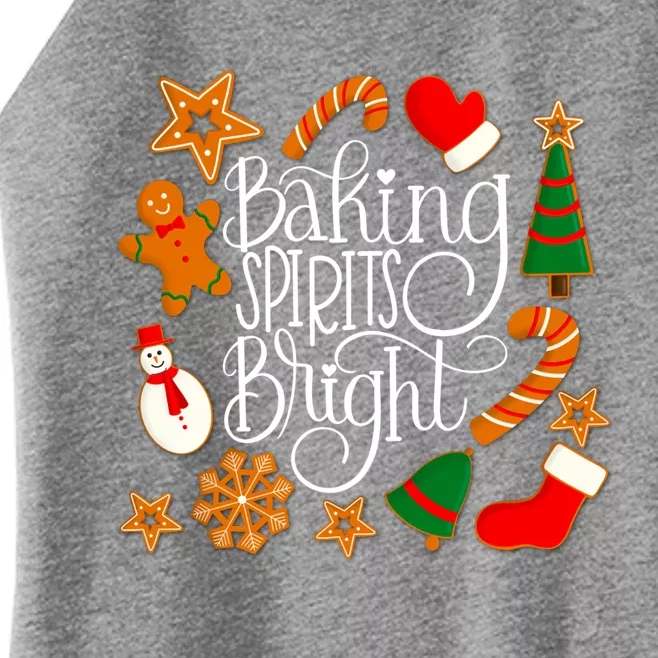 Baking Spirits Bright Gingerbread Christmas Cookies (Dark) Gift Women’s Perfect Tri Rocker Tank