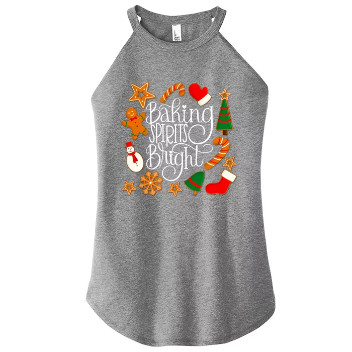 Baking Spirits Bright Gingerbread Christmas Cookies (Dark) Gift Women’s Perfect Tri Rocker Tank