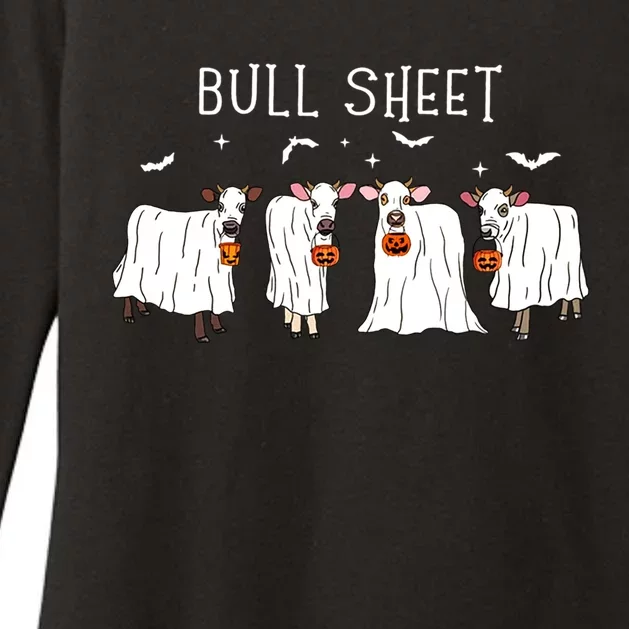 Bull Sheet Boo Ghost Cow Halloween Funny Bull Sheet Cows Funny Gift Womens CVC Long Sleeve Shirt