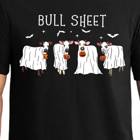 Bull Sheet Boo Ghost Cow Halloween Funny Bull Sheet Cows Funny Gift Pajama Set