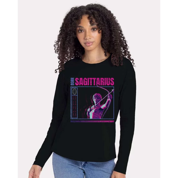 Born Sagittarius Womens Cotton Relaxed Long Sleeve T-Shirt