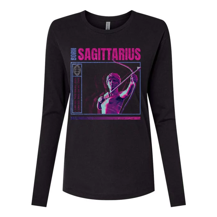 Born Sagittarius Womens Cotton Relaxed Long Sleeve T-Shirt