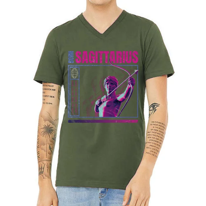 Born Sagittarius V-Neck T-Shirt