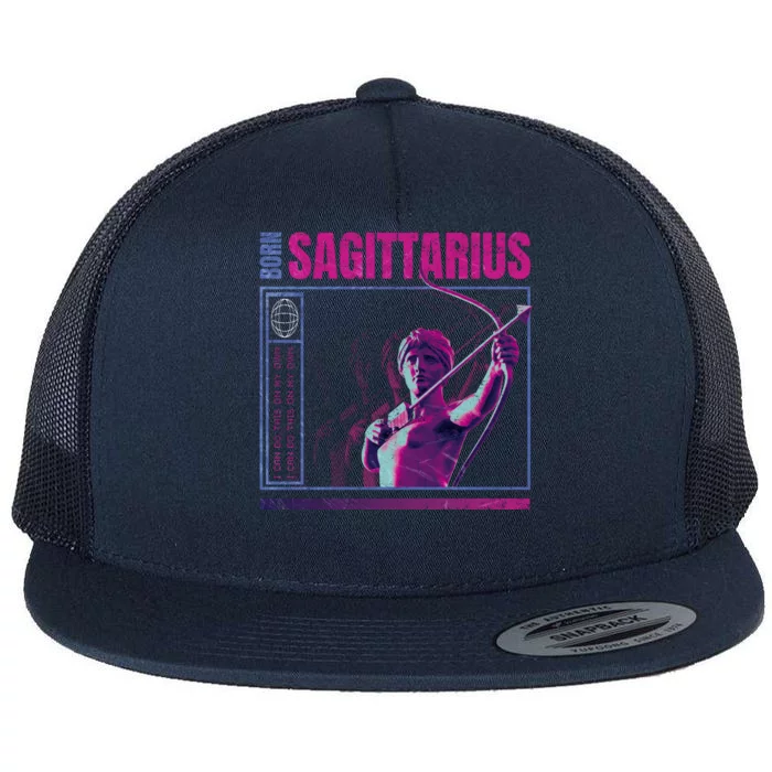 Born Sagittarius Flat Bill Trucker Hat