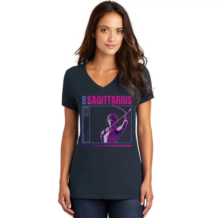 Born Sagittarius Women's V-Neck T-Shirt