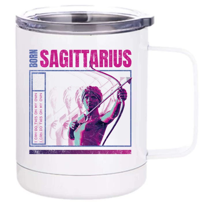 Born Sagittarius Front & Back 12oz Stainless Steel Tumbler Cup