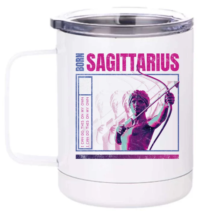 Born Sagittarius Front & Back 12oz Stainless Steel Tumbler Cup