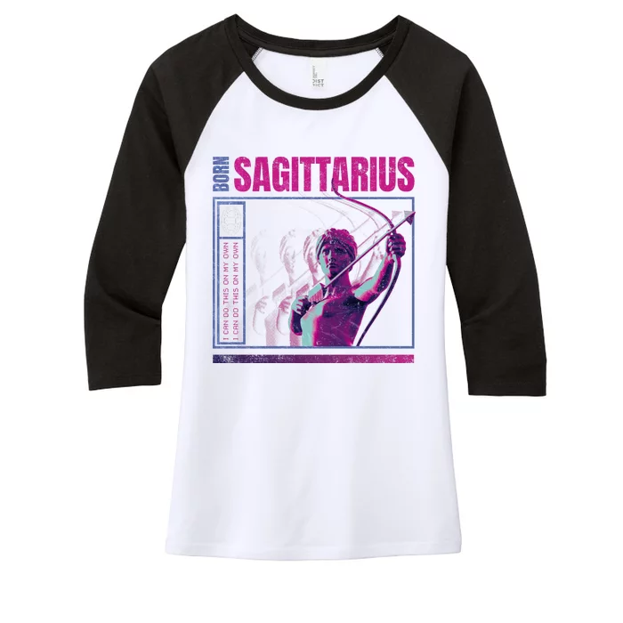 Born Sagittarius Women's Tri-Blend 3/4-Sleeve Raglan Shirt