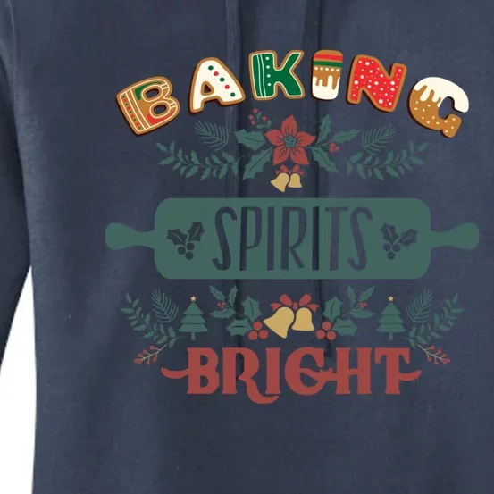 Baking Spirits Bright Holiday Christmas Cookie Baking Cute Gift Women's Pullover Hoodie