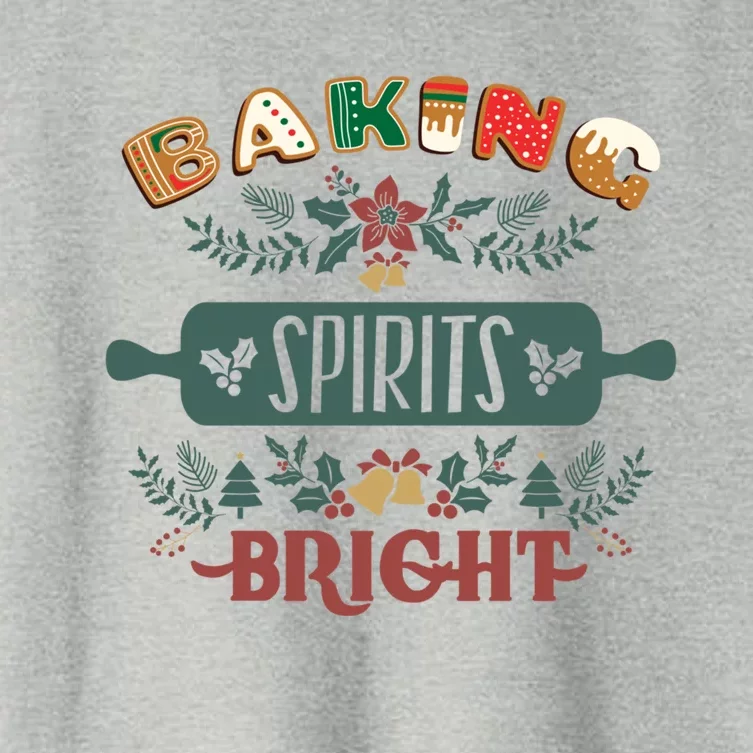 Baking Spirits Bright Holiday Christmas Cookie Baking Cute Gift Women's Crop Top Tee