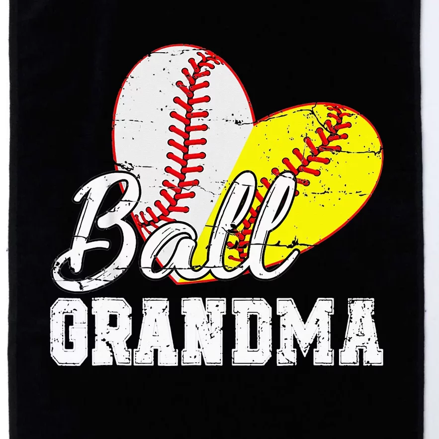 Baseball Softball Ball Heart Grandma Mother's Day Platinum Collection Golf Towel