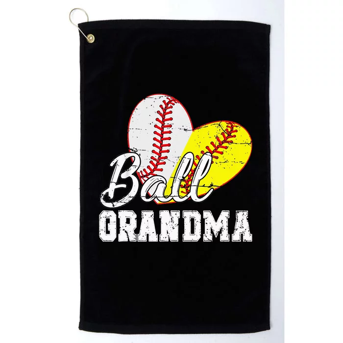 Baseball Softball Ball Heart Grandma Mother's Day Platinum Collection Golf Towel