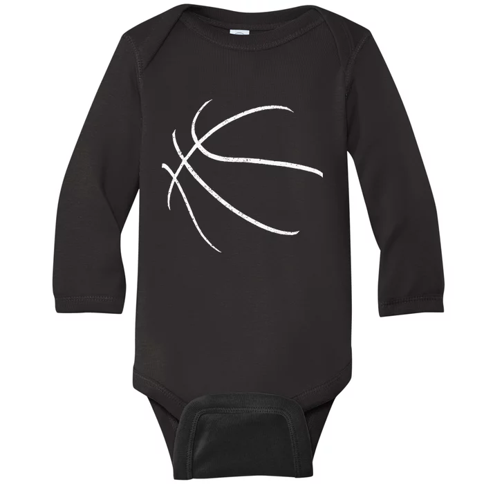 Basketball Silhouette Bball Player Coach Sports Baller Gift Baby Long Sleeve Bodysuit