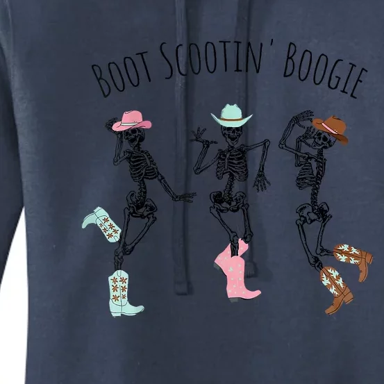 Boot Scootin Boogie Skeletons Dancing Western Halloween Women's Pullover Hoodie