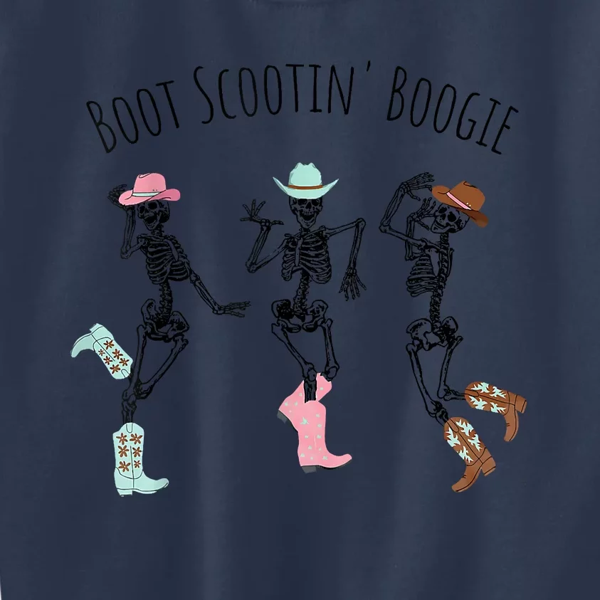 Boot Scootin Boogie Skeletons Dancing Western Halloween Kids Sweatshirt