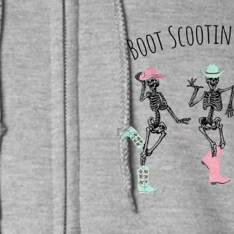 Boot Scootin Boogie Skeletons Dancing Western Halloween Full Zip Hoodie