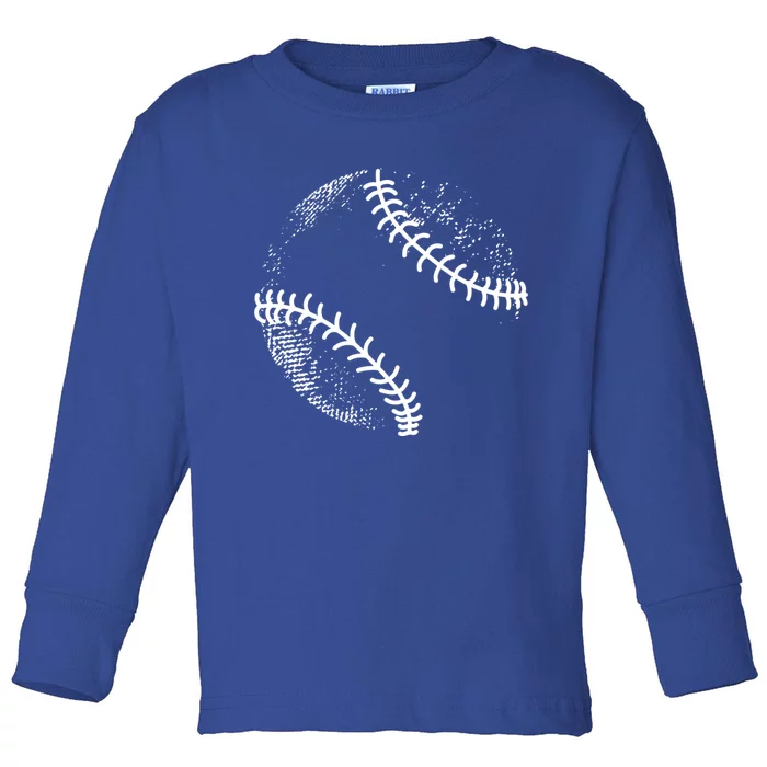 Baseball Silhouette Baseball Ball Cool Gift Toddler Long Sleeve Shirt