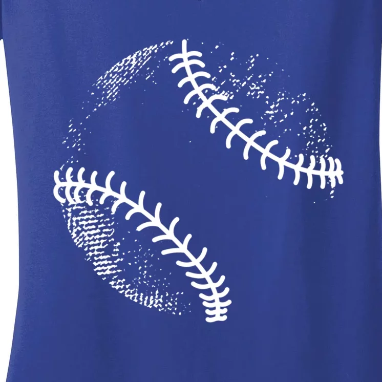 Baseball Silhouette Baseball Ball Cool Gift Women's V-Neck T-Shirt