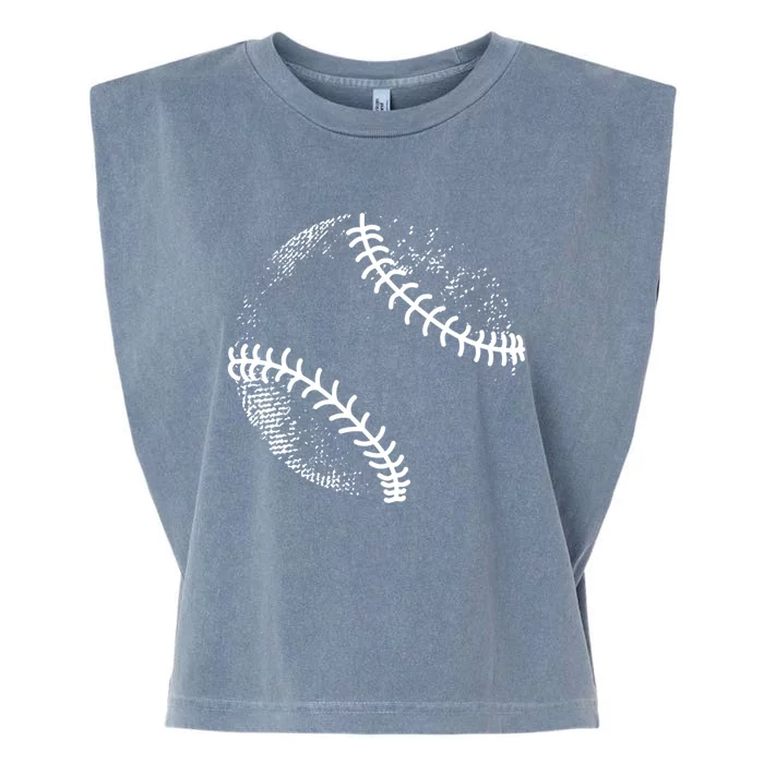 Baseball Silhouette Baseball Ball Cool Gift Garment-Dyed Women's Muscle Tee