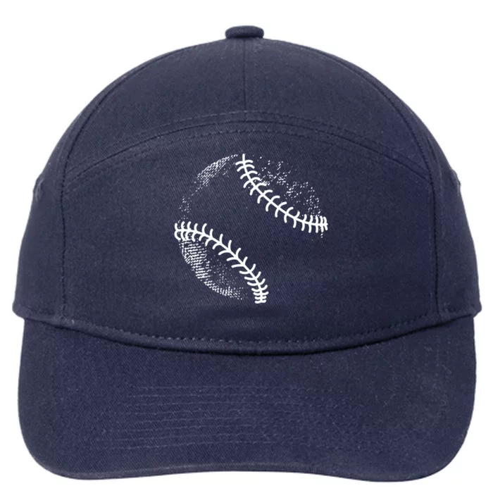 Baseball Silhouette Baseball Ball Cool Gift 7-Panel Snapback Hat