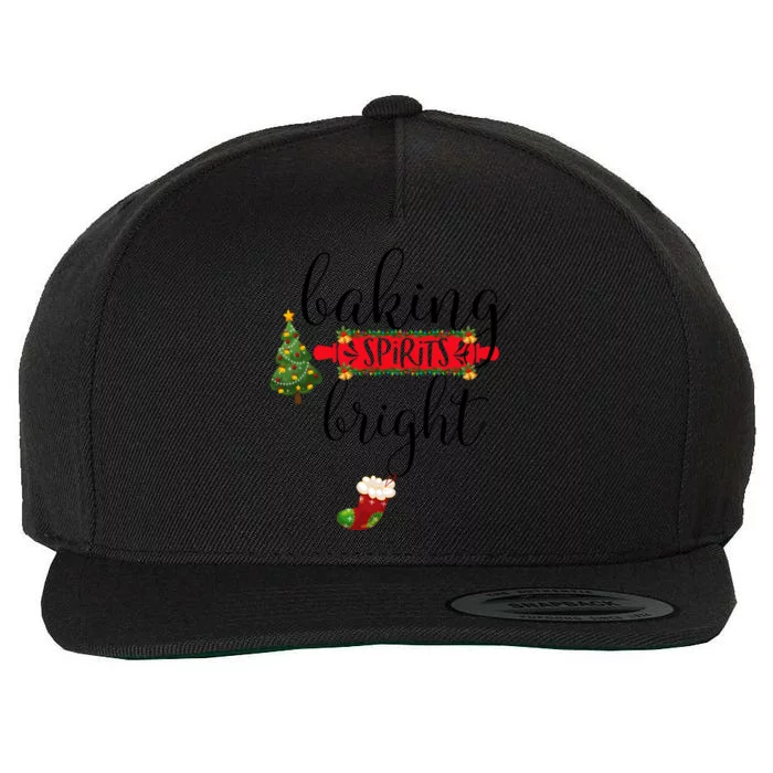 Baking Spirits Bright Christmas Tree Cooking Baking Lovers Gift Wool Snapback Cap