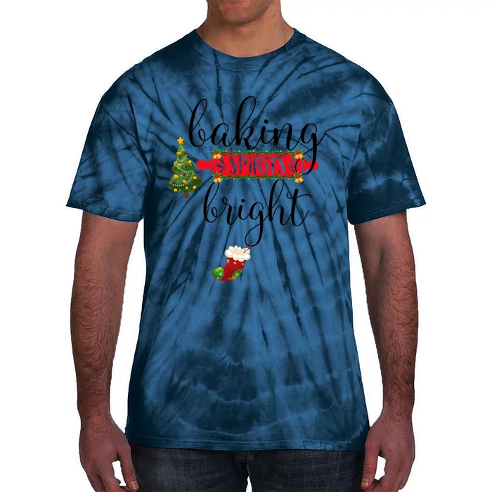 Baking Spirits Bright Christmas Tree Cooking Baking Lovers Gift Tie-Dye T-Shirt