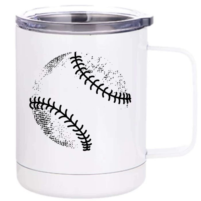 Baseball Silhouette Baseball Ball Gift Front & Back 12oz Stainless Steel Tumbler Cup