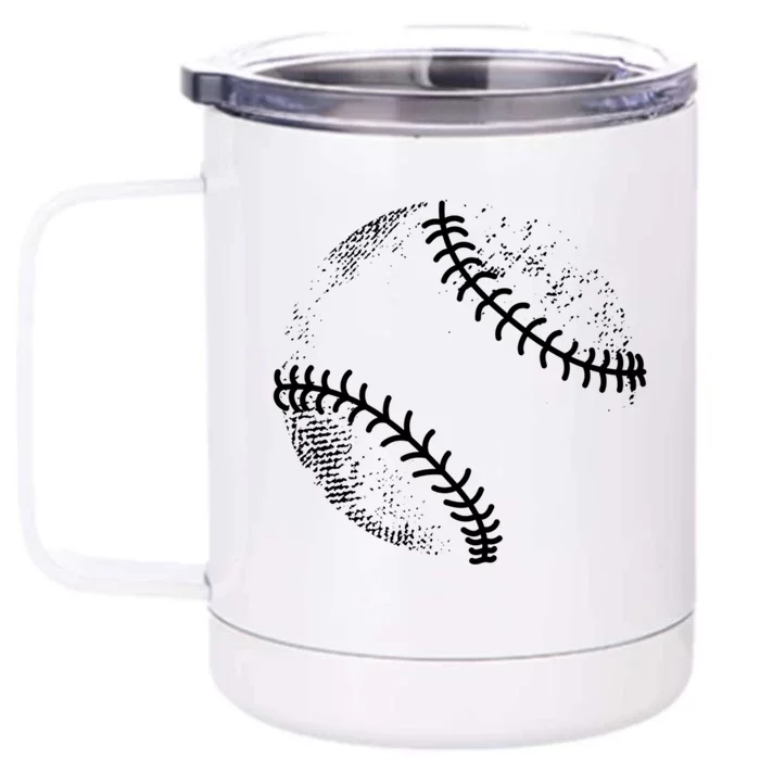 Baseball Silhouette Baseball Ball Gift Front & Back 12oz Stainless Steel Tumbler Cup