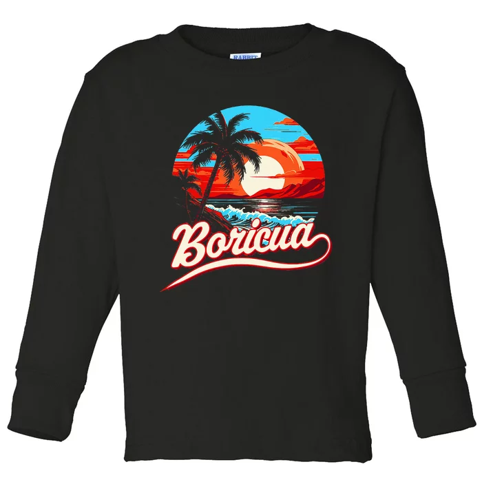 Boricua Spirit Beautiful Puerto Rican Pride Toddler Long Sleeve Shirt