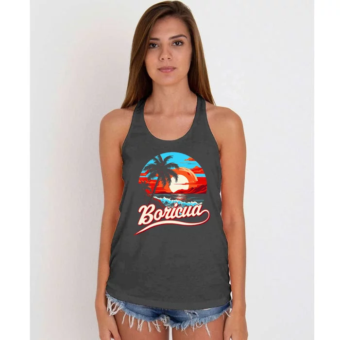 Boricua Spirit Beautiful Puerto Rican Pride Women's Knotted Racerback Tank