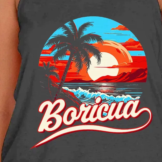 Boricua Spirit Beautiful Puerto Rican Pride Women's Knotted Racerback Tank