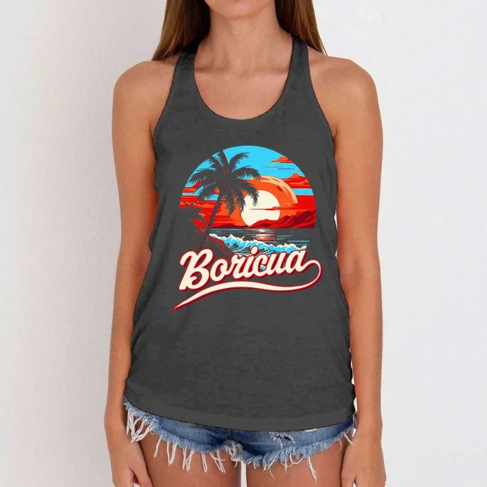 Boricua Spirit Beautiful Puerto Rican Pride Women's Knotted Racerback Tank