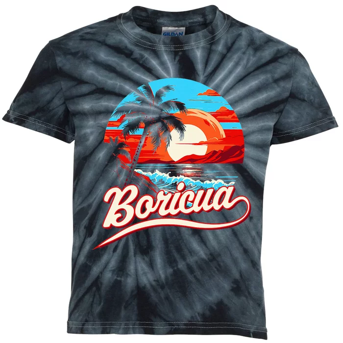 Boricua Spirit Beautiful Puerto Rican Pride Kids Tie-Dye T-Shirt