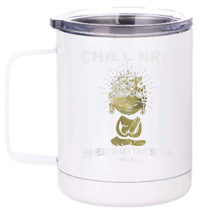 Buddha Statue Buddhist Buddhism Zen Yoga Meditation Guatama Front & Back 12oz Stainless Steel Tumbler Cup