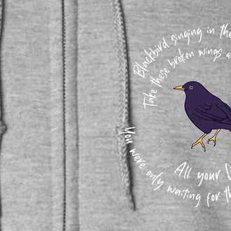 Blackbird Singing Bird Wings Microphone Singer Lyrics Artist Full Zip Hoodie