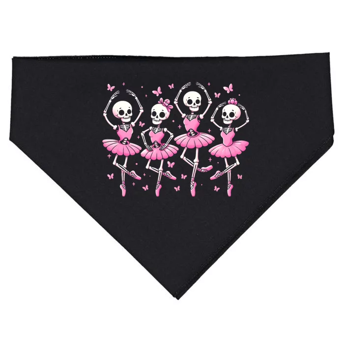 Ballet Skeleton Ballet Dancer Spooky Dance Teacher Halloween Gift USA-Made Doggie Bandana