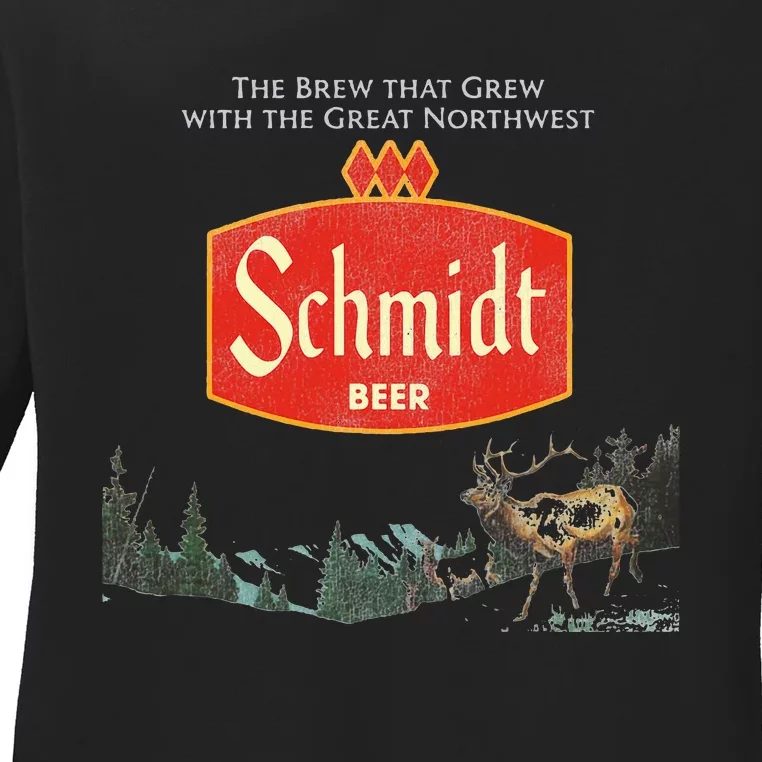 Beer Schmidt Beer Retro Defunct Nature Scene Ladies Long Sleeve Shirt