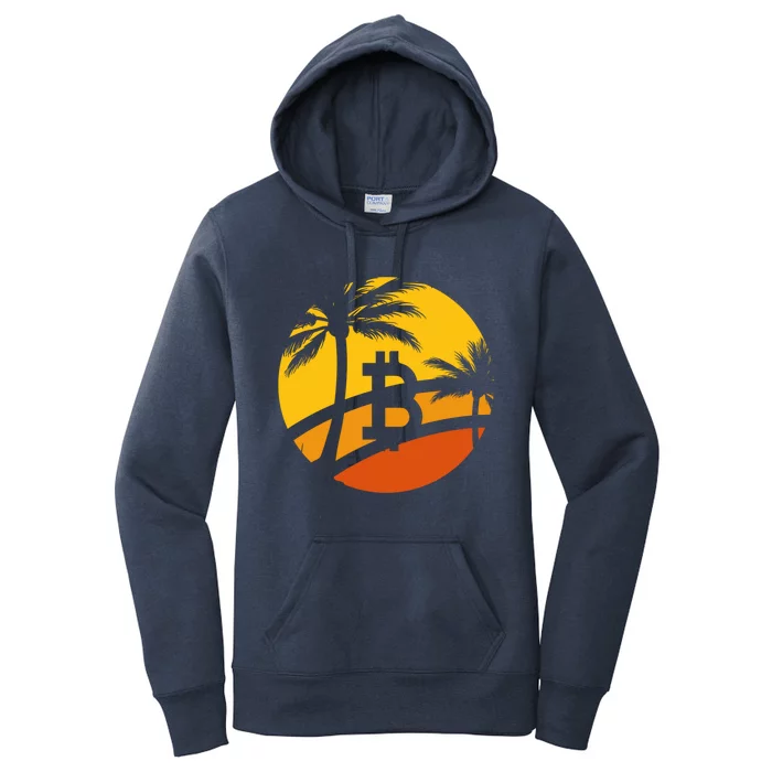 Bitcoin Summer Beach Time Gift Women's Pullover Hoodie