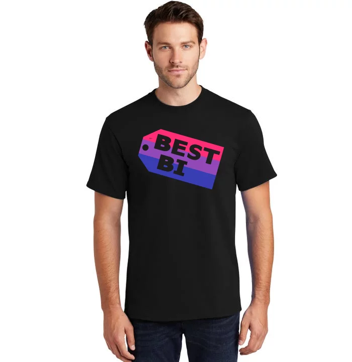 Bi Striped Best Bi, Distressed Relaxed Fit Tall T-Shirt