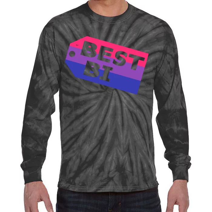 Bi Striped Best Bi, Distressed Relaxed Fit Tie-Dye Long Sleeve Shirt